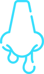 illustration of a runny nose representing allergies