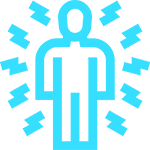 illustration of a body with electricity symbolizing neuropathy pain